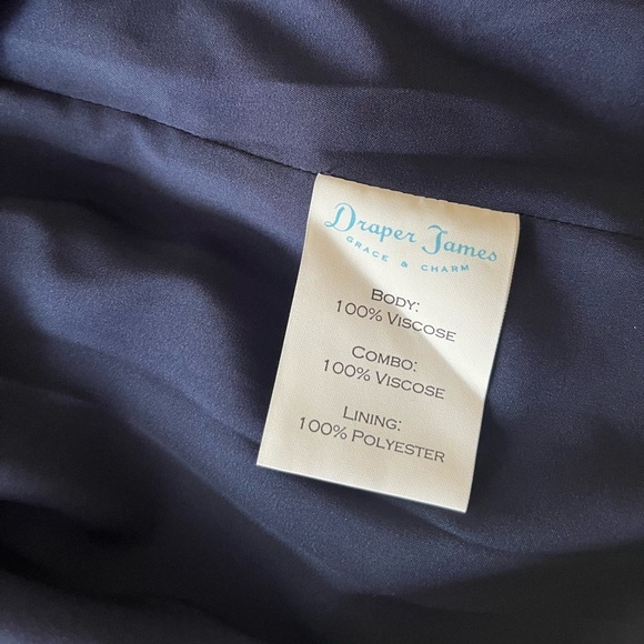 NWT Draper James Cherry Ann Flutter Dress Navy Pink Size 6 - Picture 13 of 13